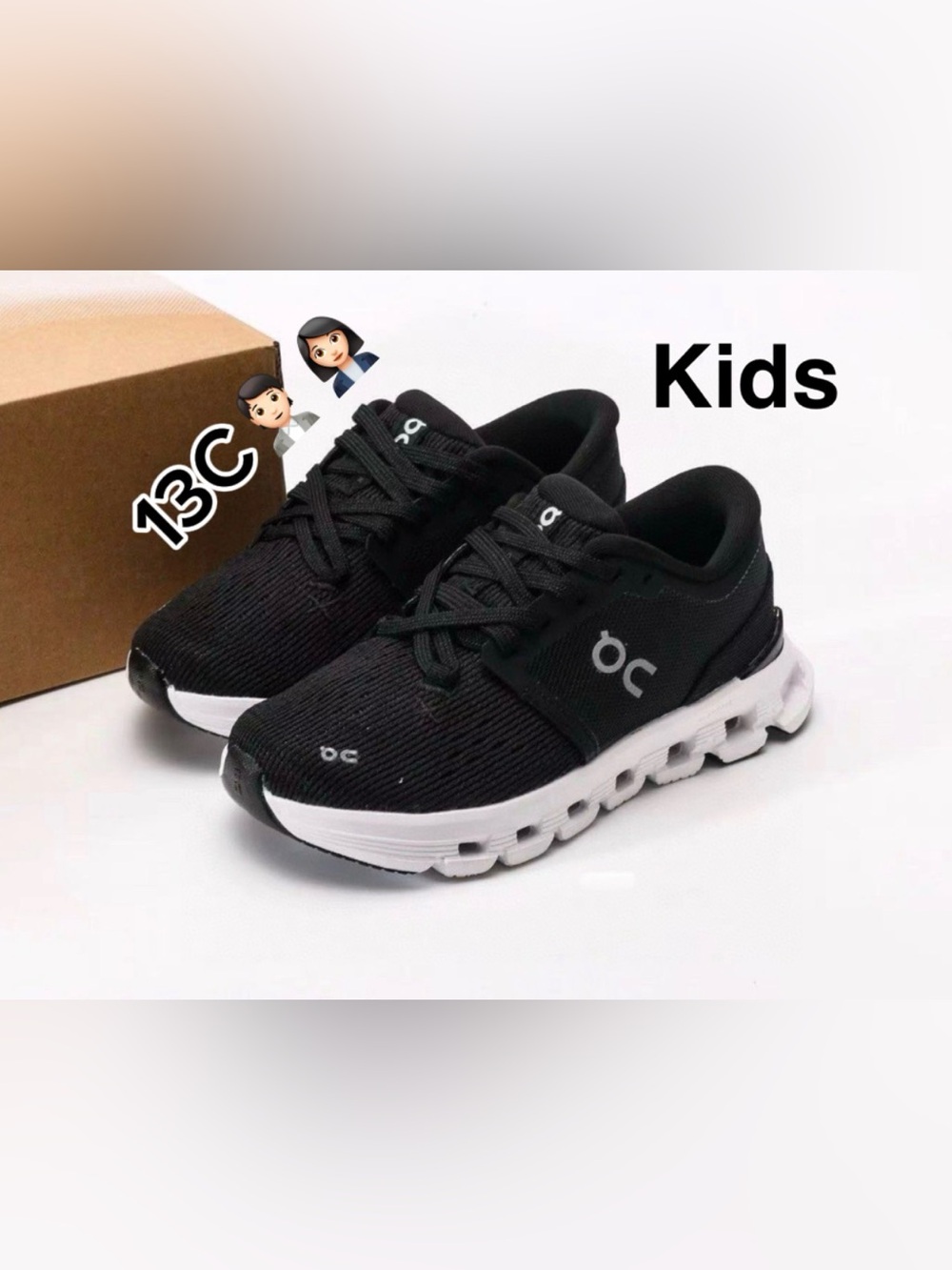 On Running Kids cloud X 4 Black and White Cloud-inspired
Sneakers🙋🏻‍♀️(Size 13C)